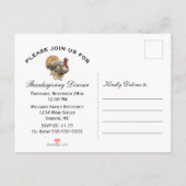 Rustikale Türkei Thanksgivingj Abendessen Einladungspostkarte (Rückseite)