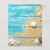 Rustikale Türkis Beach Graduation Party Flyer (Vorne)
