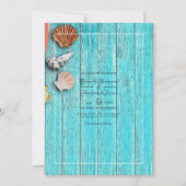 Rustikale Türkis QR Code UAWG Beach Hochzeit Einladung (Vorderseite)