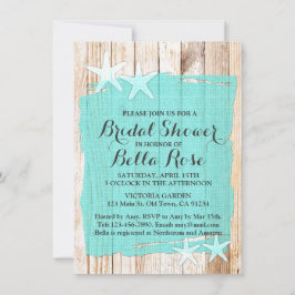 Rustikale, türkisfarbene Brautdusche Einladung