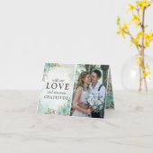 Rustikale türkisfarbene Hochzeit Vielen Dank für I Karte (Gelbe Blume)