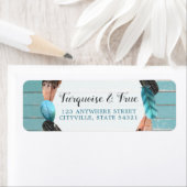 Rustikale türkisfarbene Holzfeather Boho Rücksende (Insitu)