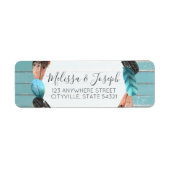 Rustikale türkisfarbene Holzfeather Boho Rücksende (Vorne)