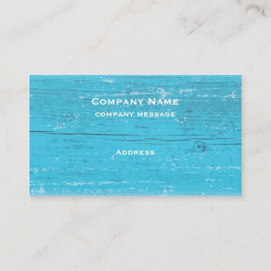 Rustikale türkisfarbene Holzkarte Visitenkarte (Rückseite)