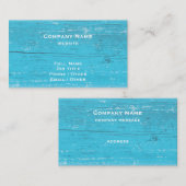 Rustikale türkisfarbene Holzkarte Visitenkarte (Vorne/Hinten)