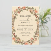 Rustikale Twig Blossom Rahmen Wedding Einladung (Stehend Vorderseite)