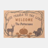 Rustikale Twigs Psalm 136:3 Danke an den Herrn Fußmatte (Vorderseite)