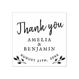 Rustikale Twigs Typografie Danke Hochzeit Gummistempel