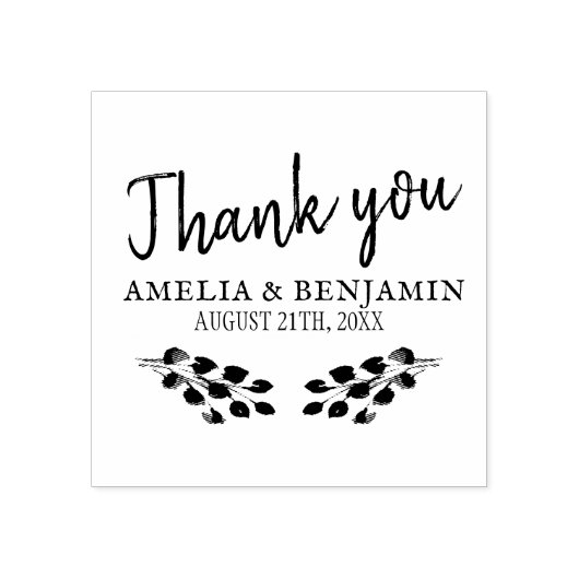 Rustikale Twigs Vielen Dank, dass Sie Script Weddi Gummistempel (Prägung)