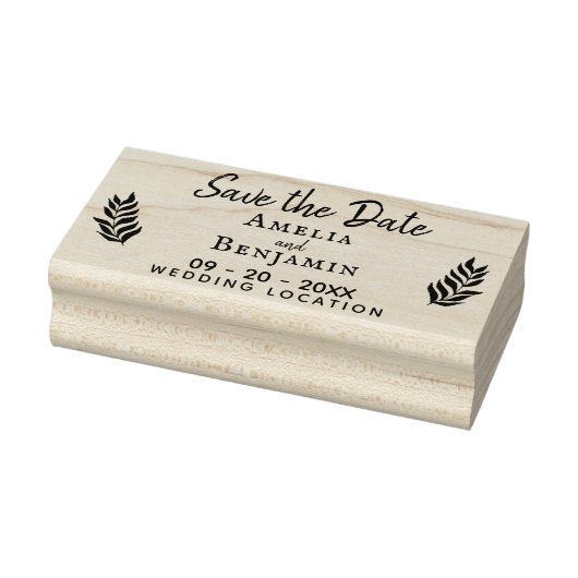 Rustikale Twigs Wedding speichern das Datum Gummistempel (Stempel)