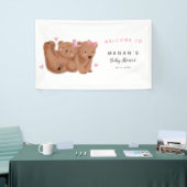 Rustikale Twin Girls Cub Bear Baby Dusche  Banner (Messeveranstaltung)