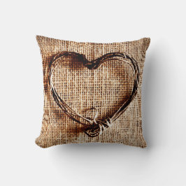 Rustikale Twine Heart Imitate Burlap Jute Country  Kissen