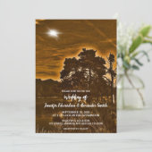Rustikale Twinkle-Licht-Land-Hochzeitseinladung Save The Date (Stehend Vorderseite)