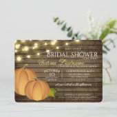Rustikale Twinkle Lights und ernte Pumpkins Einladung (Stehend Vorderseite)