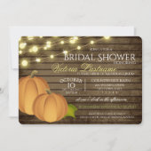 Rustikale Twinkle Lights und ernte Pumpkins Einladung (Vorderseite)