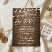 Rustikale Twinkle Lights Wedding Save the Date Mag Magnetkarte