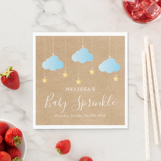 Rustikale Twinkle Sprinkle Baby Boy Sprinkle / Dus Serviette (Beispiel)