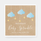 Rustikale Twinkle Sprinkle Baby Boy Sprinkle / Dus Serviette (Vorderseite)