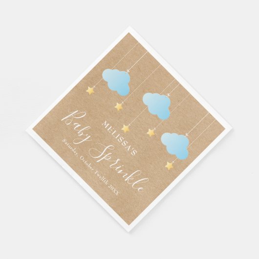 Rustikale Twinkle Sprinkle Baby Boy Sprinkle / Dus Serviette (Ecke)