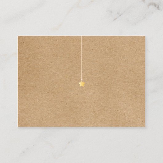 Rustikale Twinkle Twinkle Diaper Raffle Baby Dusch Begleitkarte (Rückseite)