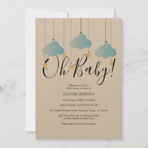 Rustikale Twinkle Twinkle Oh Baby Baby-Party Einladung