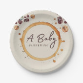 Rustikale Typhografie Kaffeebohnen Babydusche Pappteller (Vorderseite)