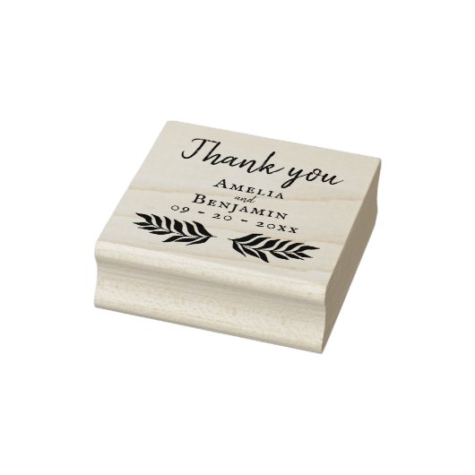 Rustikale Typografie Custom Wedding Danke Gummistempel (Stempel)