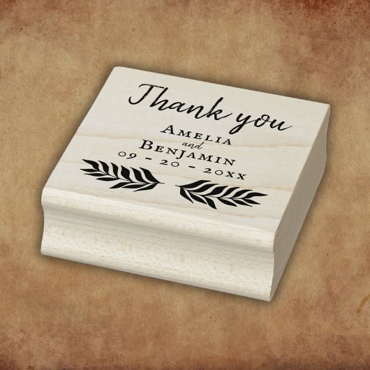 Rustikale Typografie Custom Wedding Danke Gummistempel