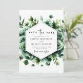 Rustikale Typografie Eukalyptus Digital Wedding Save The Date (Stehend Vorderseite)