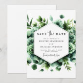 Rustikale Typografie Eukalyptus Digital Wedding Save The Date (Vorne/Hinten)