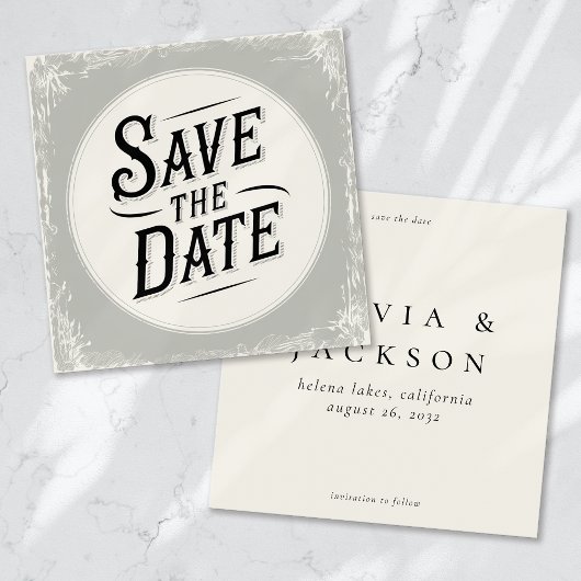 Rustikale Typografie-Hochzeit Save The Date