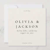 Rustikale Typografie-Hochzeit Save The Date (Rückseite)