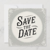 Rustikale Typografie-Hochzeit Save The Date (Vorderseite)