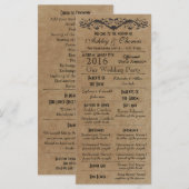 Rustikale Typografie Hochzeitsprogramme 2 Matrons  Programm (Vorne/Hinten)