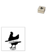 Rustikale Typografie Personalisiert Name Hühnerei Gummistempel (Stempel)