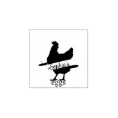 Rustikale Typografie Personalisiert Name Hühnerei Gummistempel (Prägung)