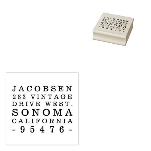 Rustikale Typografie Rücksendeadresse Briefmarke Gummistempel (Stempel)