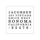 Rustikale Typografie Rücksendeadresse Briefmarke Gummistempel (Prägung)