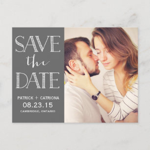 Rustikale Typografie Save the Date Postkarte   Gra