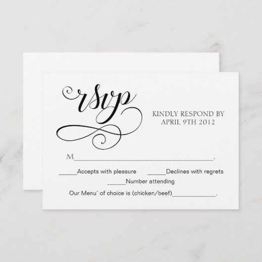 Rustikale Typografie UAWG Script Response Card wir RSVP Karte (Vorne/Hinten)