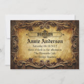 rustikale Typografie Western Hochzeit Einladung (Rückseite)