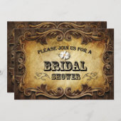 rustikale Typografie Western Hochzeit Einladung (Vorne/Hinten)