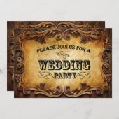 rustikale Typografie Western Hochzeit Einladung (Vorne/Hinten)