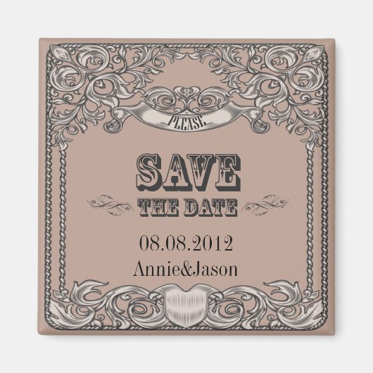 rustikale Typografie Western Hochzeit Magnet (Vorne)