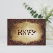 rustikale Typografie Western Land Hochzeit UAWG RSVP Karte (Stehend Vorderseite)
