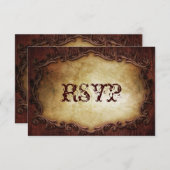 rustikale Typografie Western Land Hochzeit UAWG RSVP Karte (Vorne/Hinten)