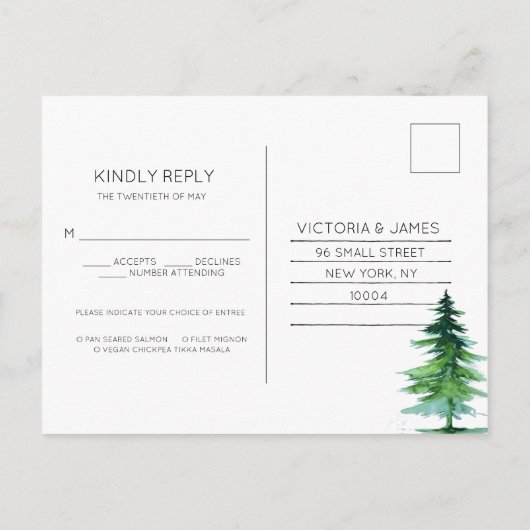 Rustikale UAWG am Lakeside Einladungspostkarte (Rückseite)