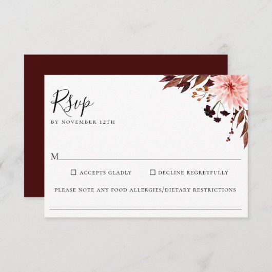 Rustikale UAWG für Blumenzwiebeln RSVP Karte (Vorne/Hinten)