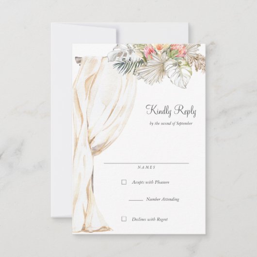 Rustikale UAWG für Hochzeitstorch RSVP Karte (Vorderseite)