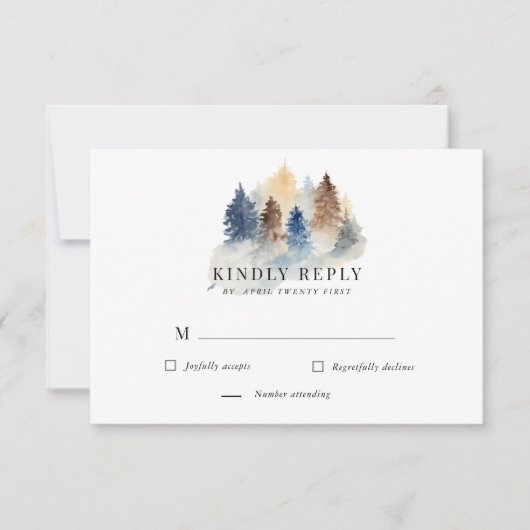 Rustikale UAWG-Karte für Wasserfarben RSVP Karte (Vorderseite)